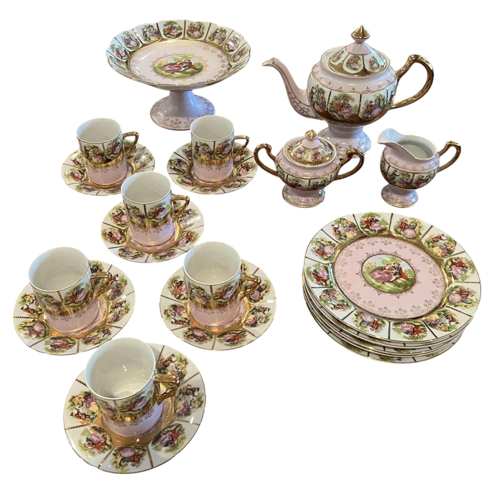 How do I identify an antique tea set?