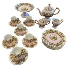 Arnat Fragonard "Love Story" 22-Karat Gold & Hand-Painted Porcelain Tea Service
