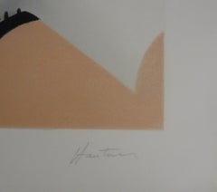 L'ora del pisolino in un vestito bianco - Litografia originale firmata a mano