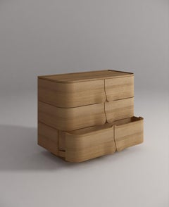 Arnava Drawer Cabinet in Natural Oak Veneer by Pendhapa