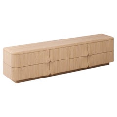 Arnava Large Low Cabinet in Natural Oak Veneer by Pendhapa