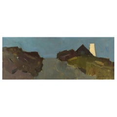 Arne Aspelin, Schweden, Öl auf Leinwand, Modernistische Landschaft, Mitte des 20. Jahrhunderts