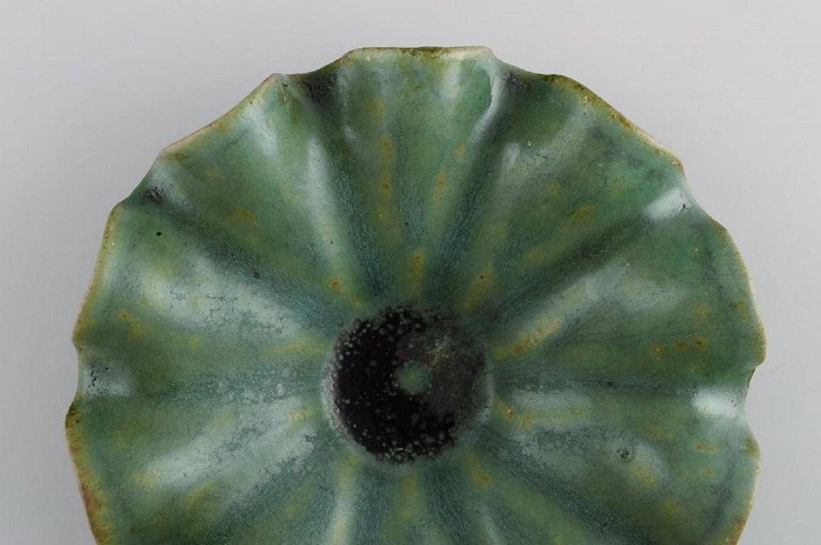 Mid-20th Century Arne Bang, Denmark, Bowl with Wavy Edge in Glazed Ceramics