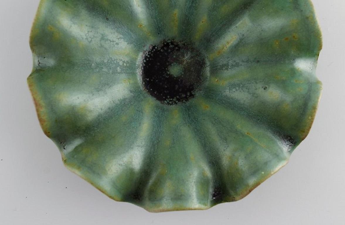 Arne Bang, Denmark, Bowl with Wavy Edge in Glazed Ceramics 1