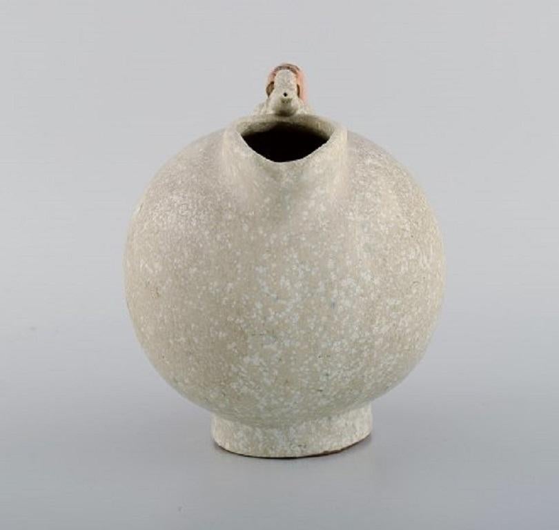 Danish Arne Bang '1901-1983', Denmark, Jug in Glazed Ceramics with Handle in Wicker
