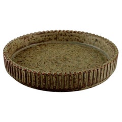 Arne Bang, Denmark, Low Bowl with Fluted Edge in Glazed Ceramics