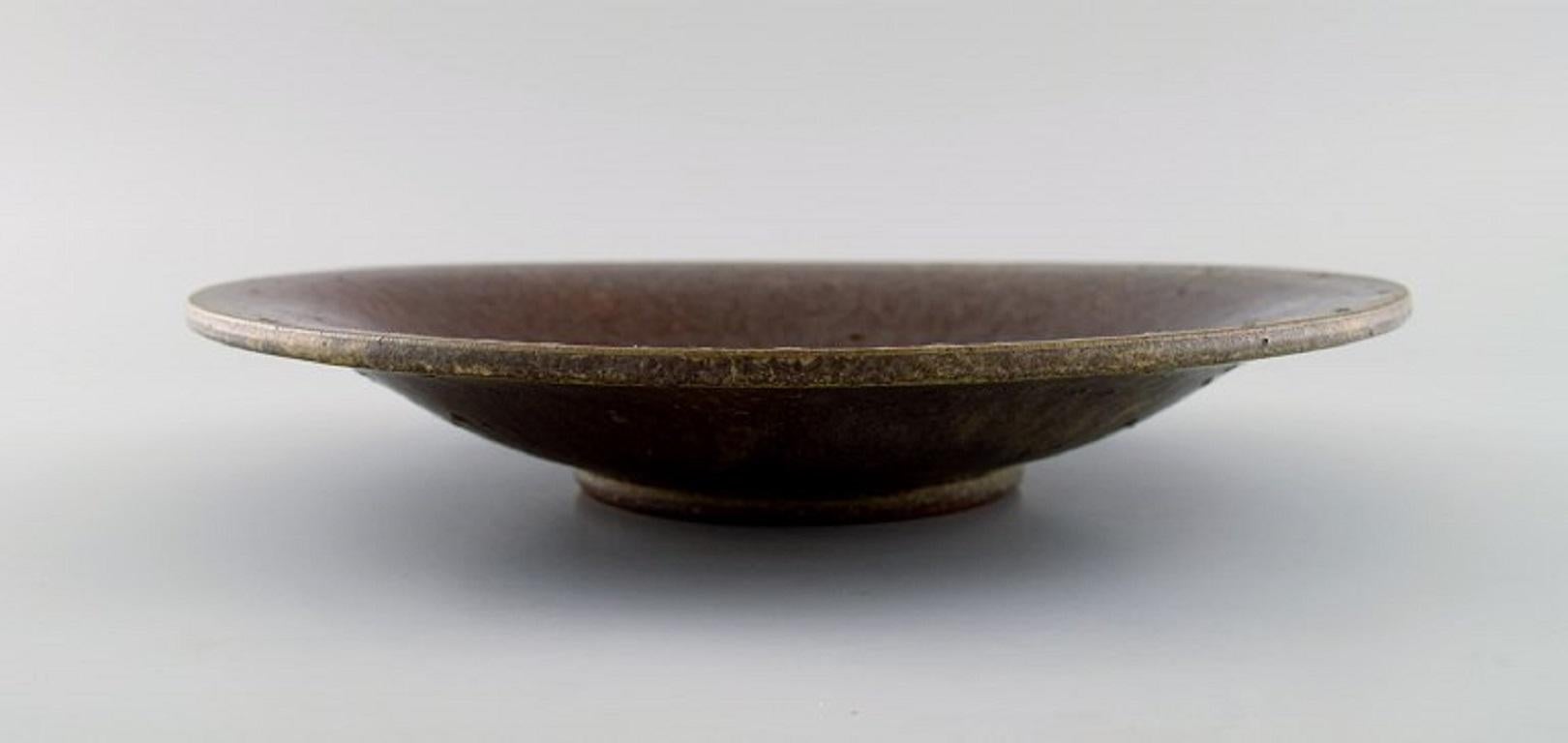 Scandinavian Modern Arne Bang, Denmark, Round Bowl / Dish in Glazed Ceramics For Sale