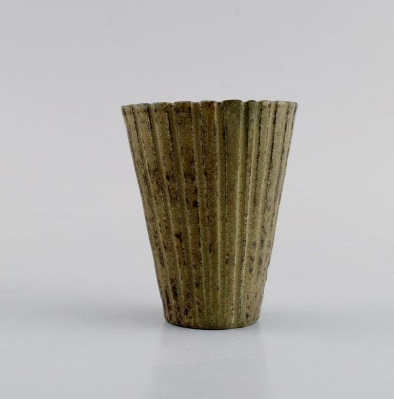 Scandinavian Modern Arne Bang, Denmark, Vase in Glazed Ceramics, Mid-20th C