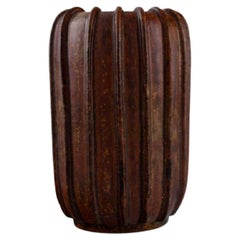 Arne Bang, Denmark, Vase with Fluted Body in Glazed Ceramics