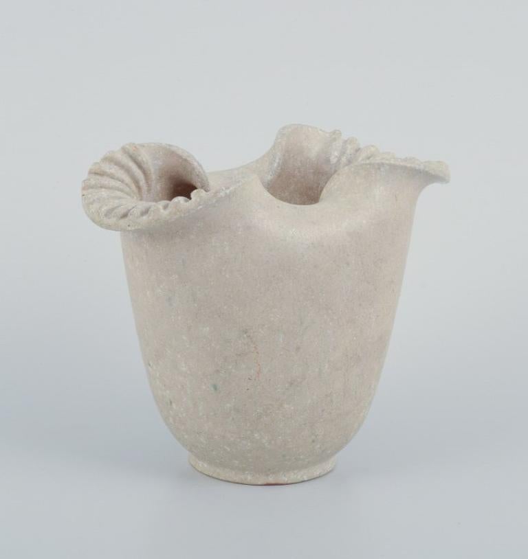 Danish Arne Bang (1901-1983). Stoneware vase with light glaze. Model no. 179. For Sale
