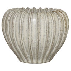 Arne Bang Art Deco Stoneware Vase Beige Glazing Model No. 3, 1930s