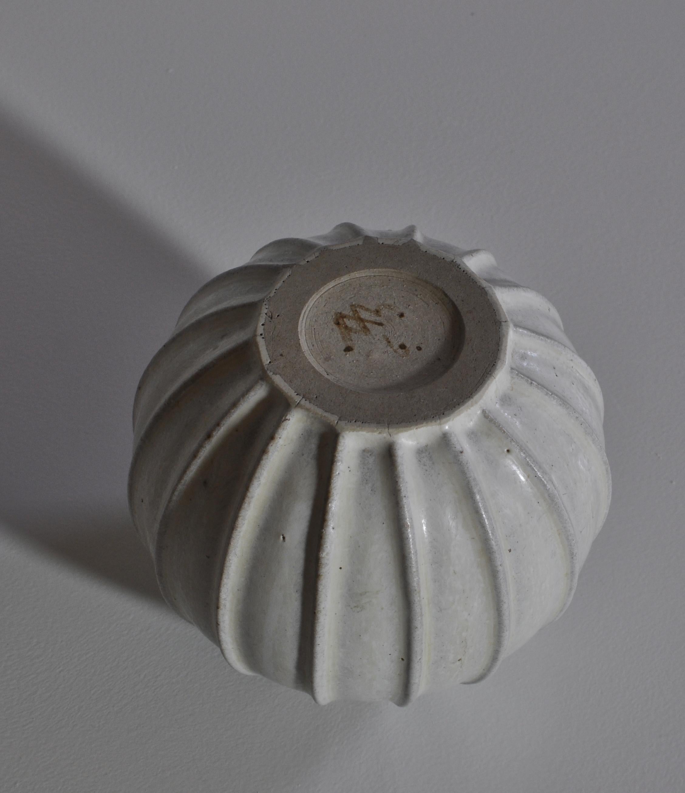 Arne Bang Art Deco Stoneware Vase from Own Studio, 1930s 1