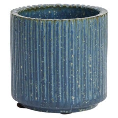 Arne Bang, Blue Ceramic Condiment Pot, Denmark, 1940