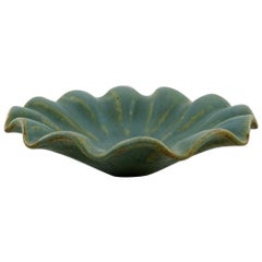 Arne Bang, Bowl in Glazed Ceramic with Wavy Edge, Model Number 130