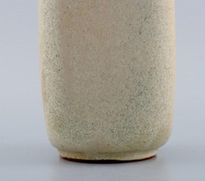 Scandinavian Modern Arne Bang, Ceramic Vase with Square Corpus with Two Small Angled Handles