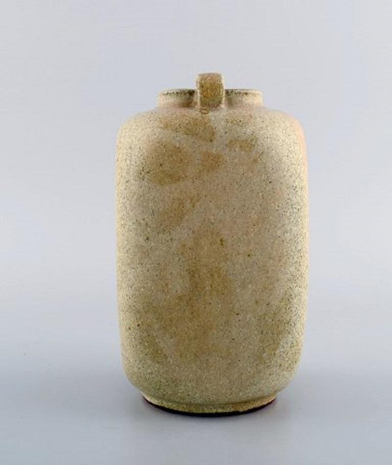 Mid-20th Century Arne Bang, Ceramic Vase with Square Corpus with Two Small Angled Handles