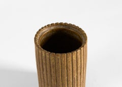 Arne Bang, Cylindrical Fluted Vase, Denmark, 1930s