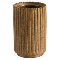 Arne Bang, Cylindrical Fluted Vase, Denmark, 1930s