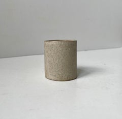 Arne Bang Zylindrische Vase aus Steinzeug mit beiger Glasur, 1930er Jahre