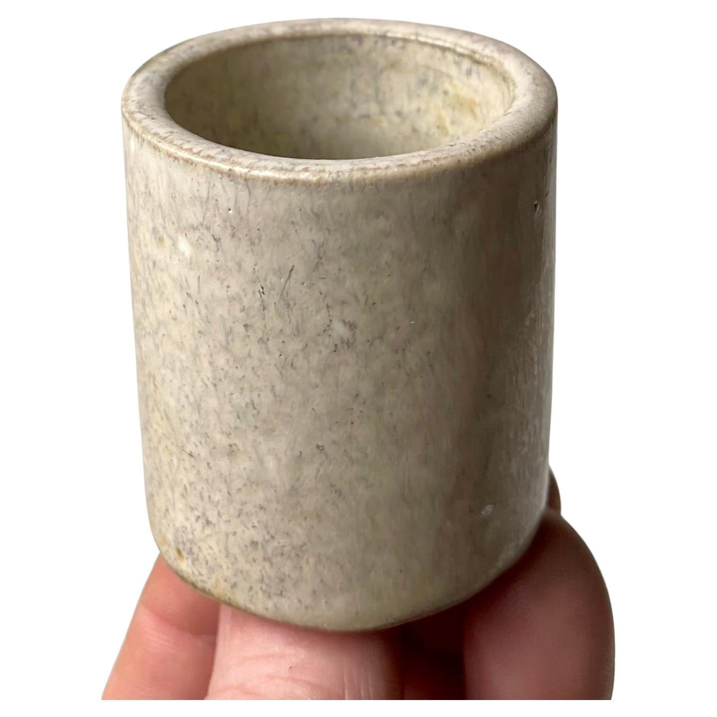 Arne Bang Cylindrical Stoneware Vase with Beige Glaze, 1930s
