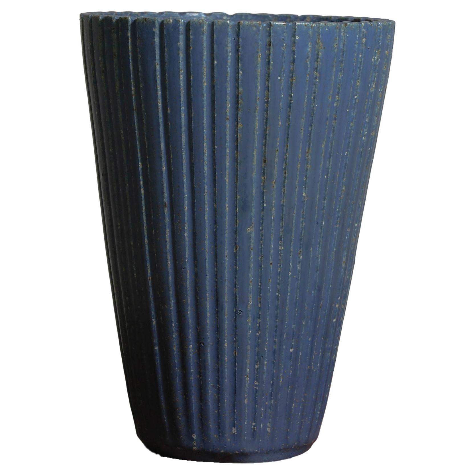 Arne Bang Jarrón danés de cerámica de gres azul en venta