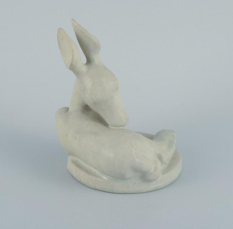 Art Deco Arne Bang, Figurine of a Deer in Stoneware, Mid-20th Century For Sale