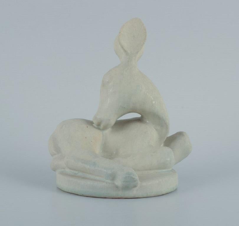 Danish Arne Bang, Figurine of a Deer in Stoneware, Mid-20th Century For Sale