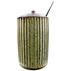 Vintage Arne Bang, Georg Jensen and Rey Urban, Ceramic Jam Jar