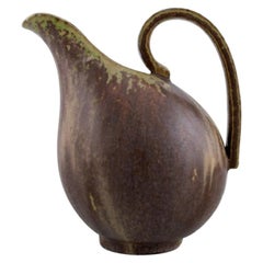 Vintage Arne Bang, Jug with Handle in Glazed Ceramics, 1940s-1950s