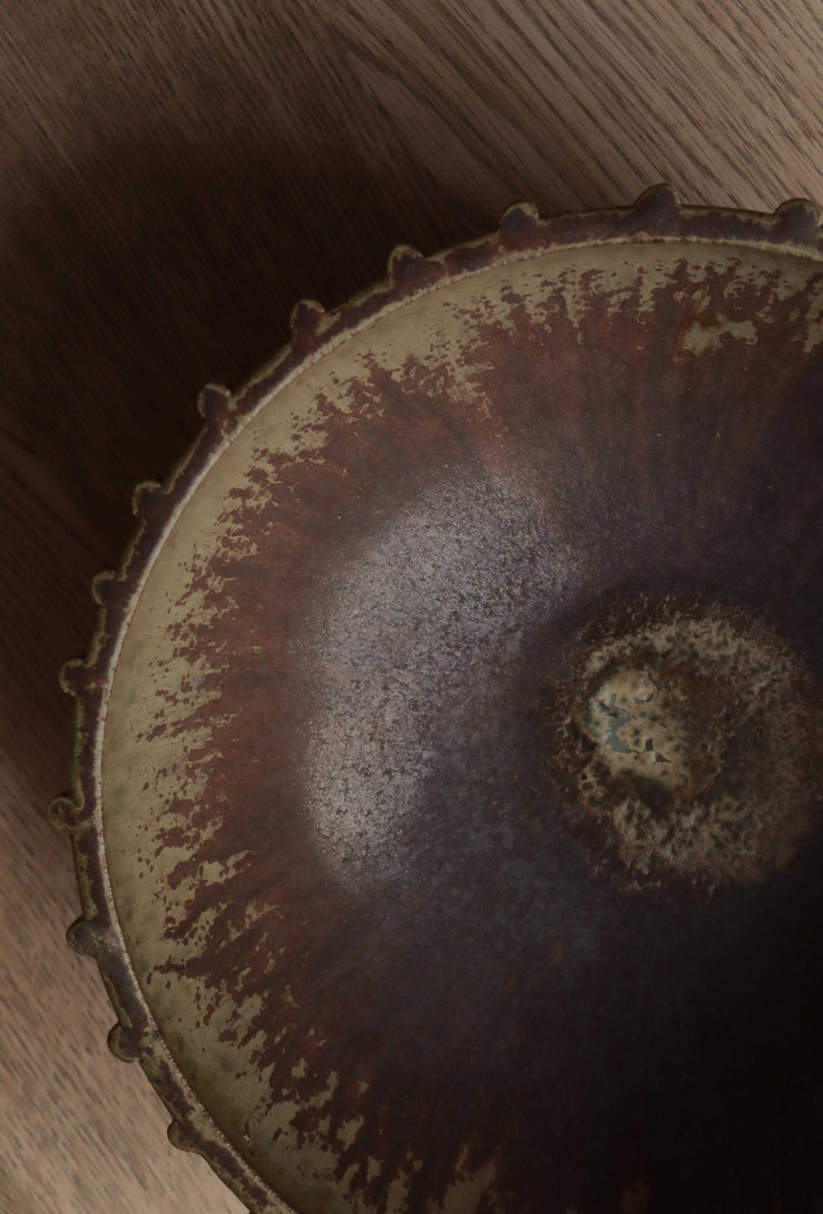 Arne Bang Large Art Deco Stoneware Bowl no. 189, Own Studio, 1930s, Denmark For Sale 7