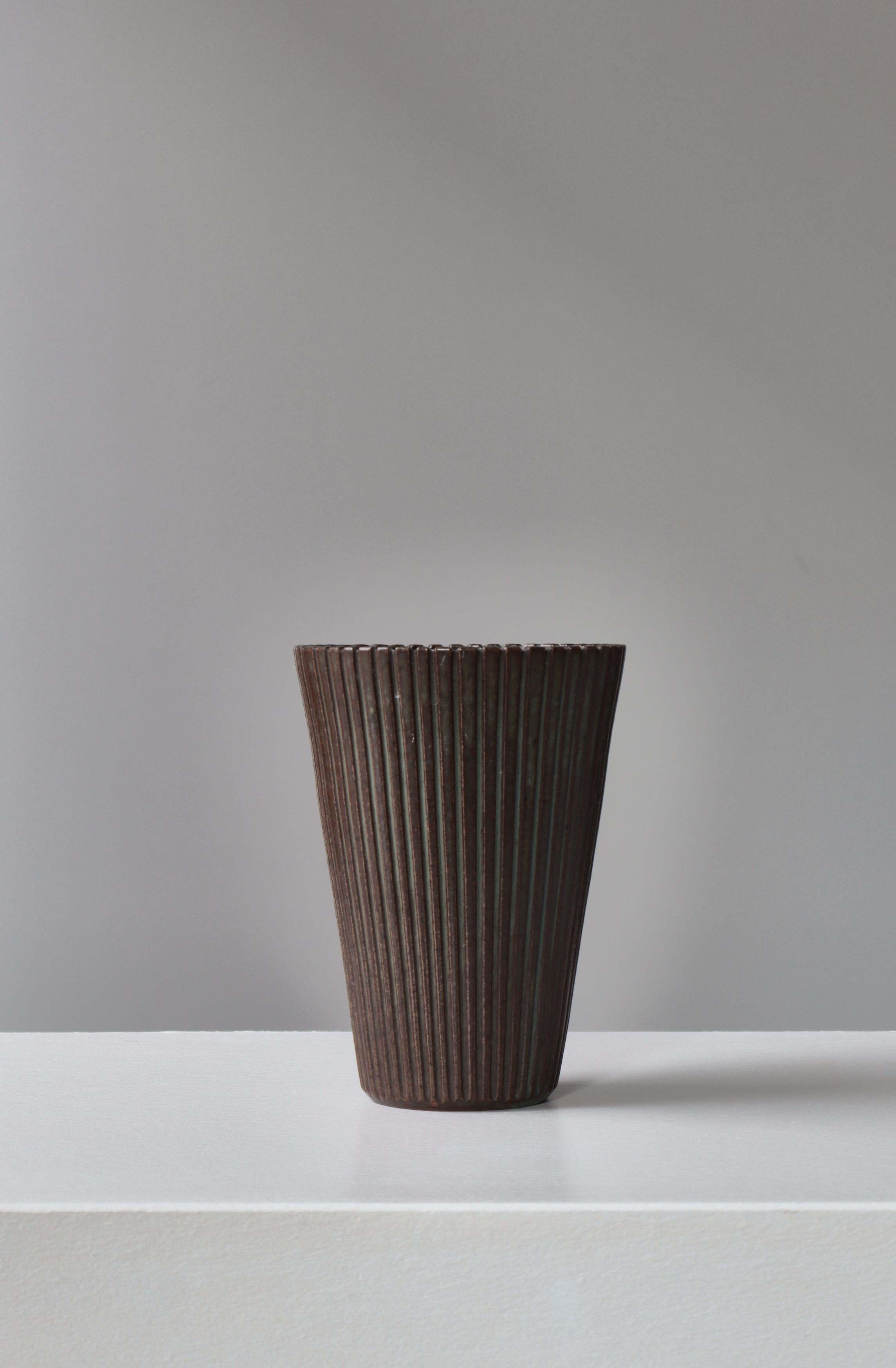 Danese Vaso grande in gres Art Deco Modello 65 di Arne Bang, anni '30 in vendita