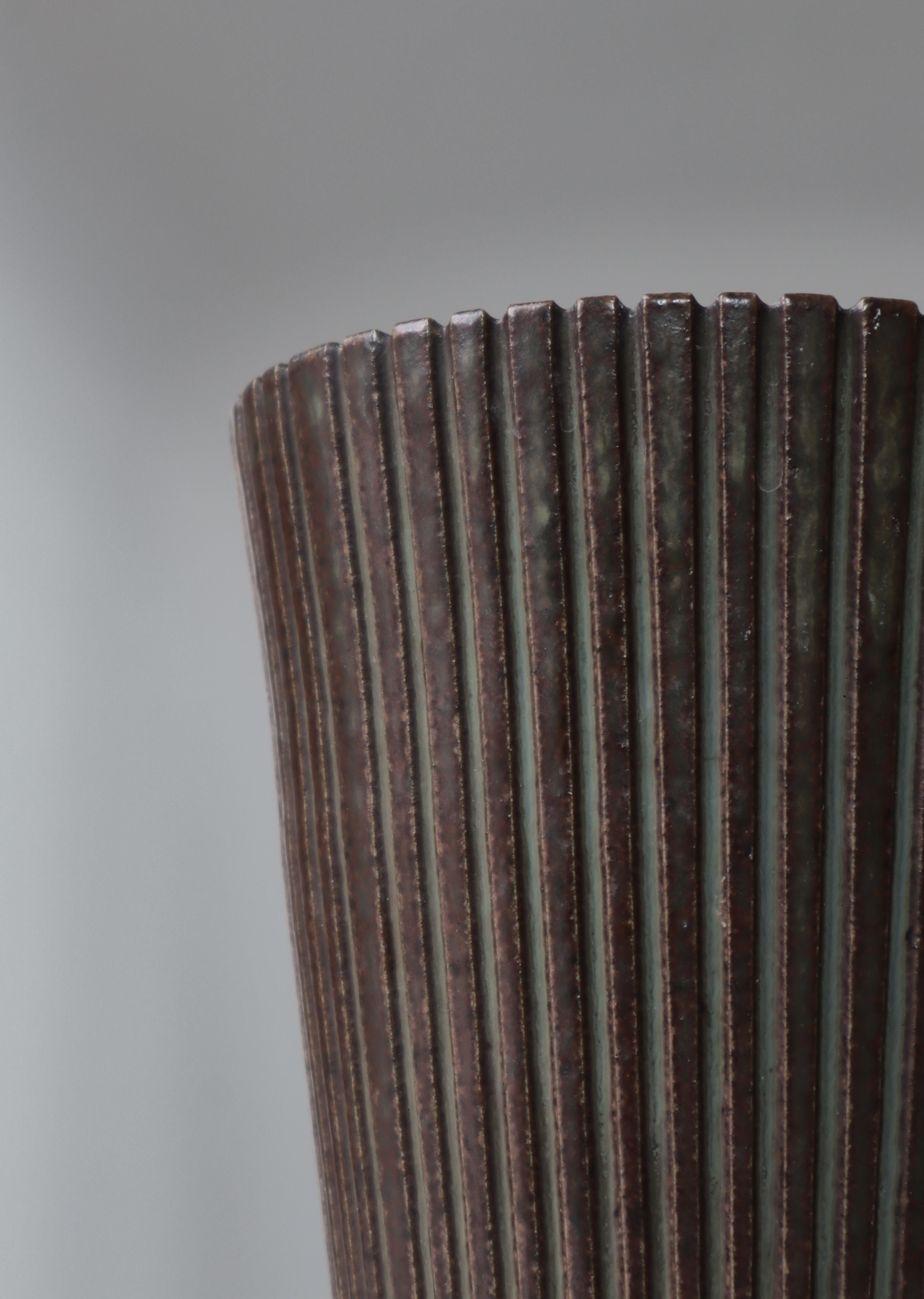 Smaltato Vaso grande in gres Art Deco Modello 65 di Arne Bang, anni '30 in vendita