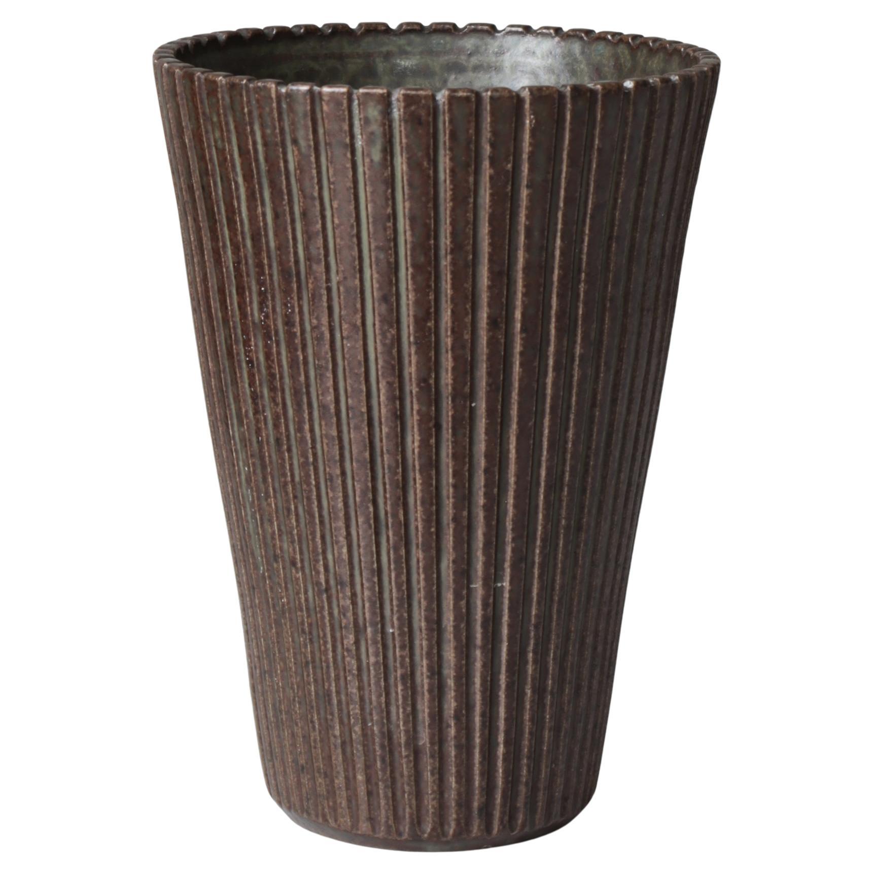 Vaso grande in gres Art Deco Modello 65 di Arne Bang, anni '30