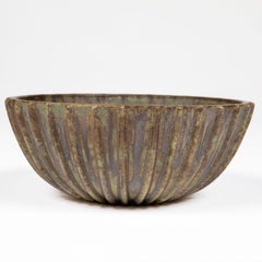 Arne Bang - Large Ribbed Stoneware Bowl, Denmark