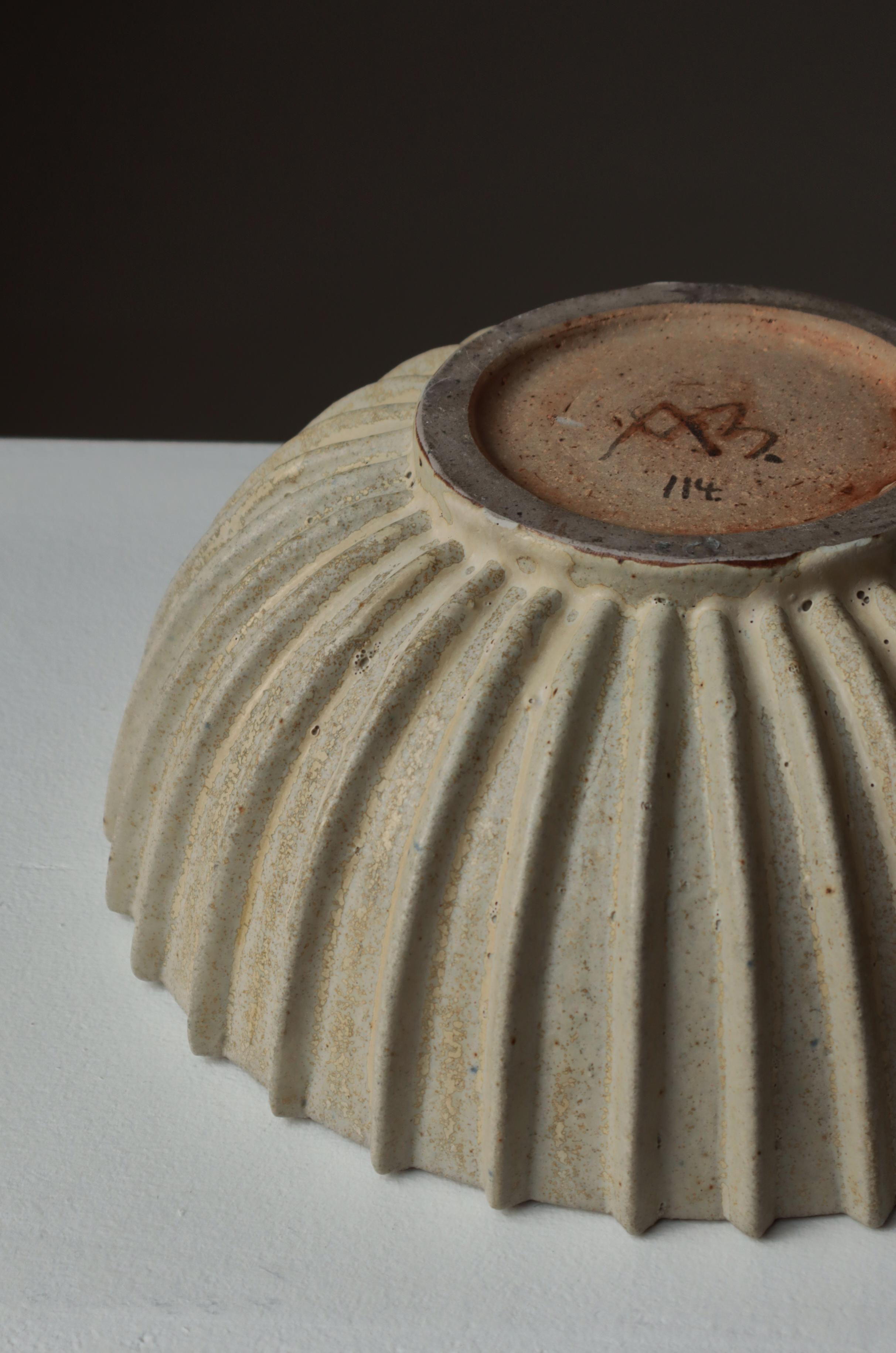 Arne Bang XLarge Unique Glazed Stoneware Bowl no. 114 Own Studio, 1930s, Denmark in vendita 3