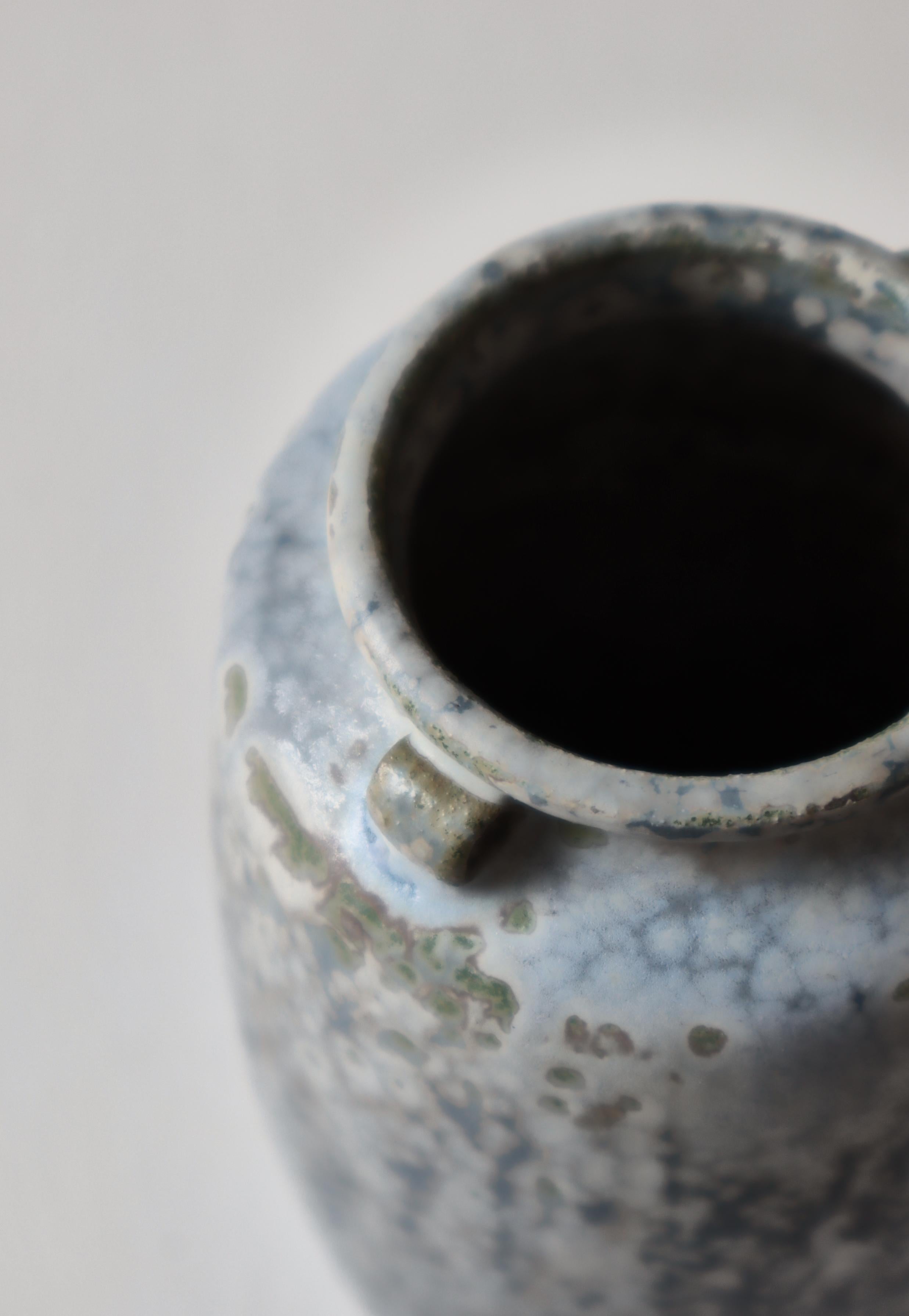 Vase Art déco en grès moucheté bleu clair Arne Bang, années 1930 en vente 3