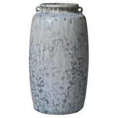 Arne Bang Light Blue Speckled Art Deco Stoneware Vase, 1930s