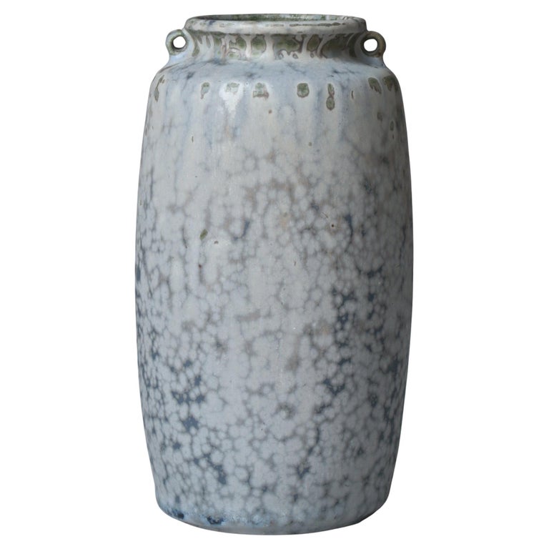 Arne Bang Light Gray Tall Cylindrical Stoneware Vase Arne Bang Light Gray Tall Cylindrical Stoneware Vase