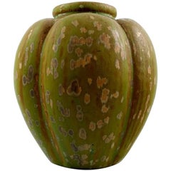 Arne Bang, Organic Stoneware Vase, Decorated with Dark Spotted Glaze