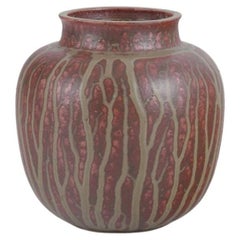 Arne Bang, own workshop. Large ceramic vase decorated in shades of brown.