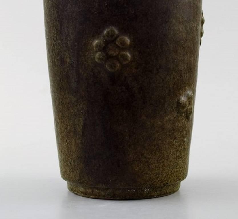Danish Arne Bang, Pottery Vase, Beautiful Glaze in Brownish Shades
