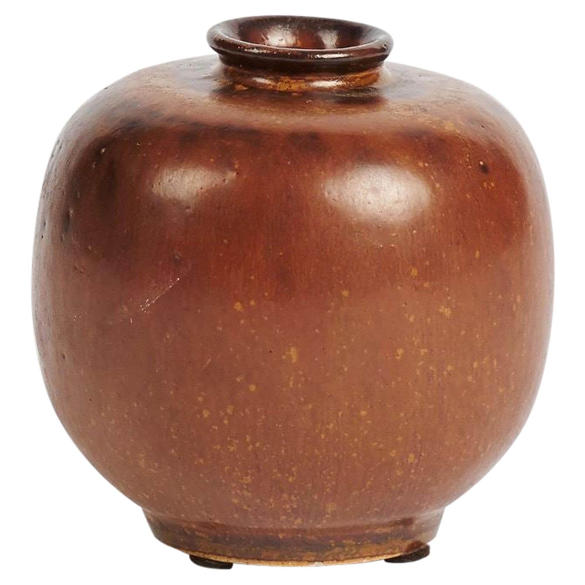 Arne Bang, Round Ceramic Vase, Denmark, 1930s