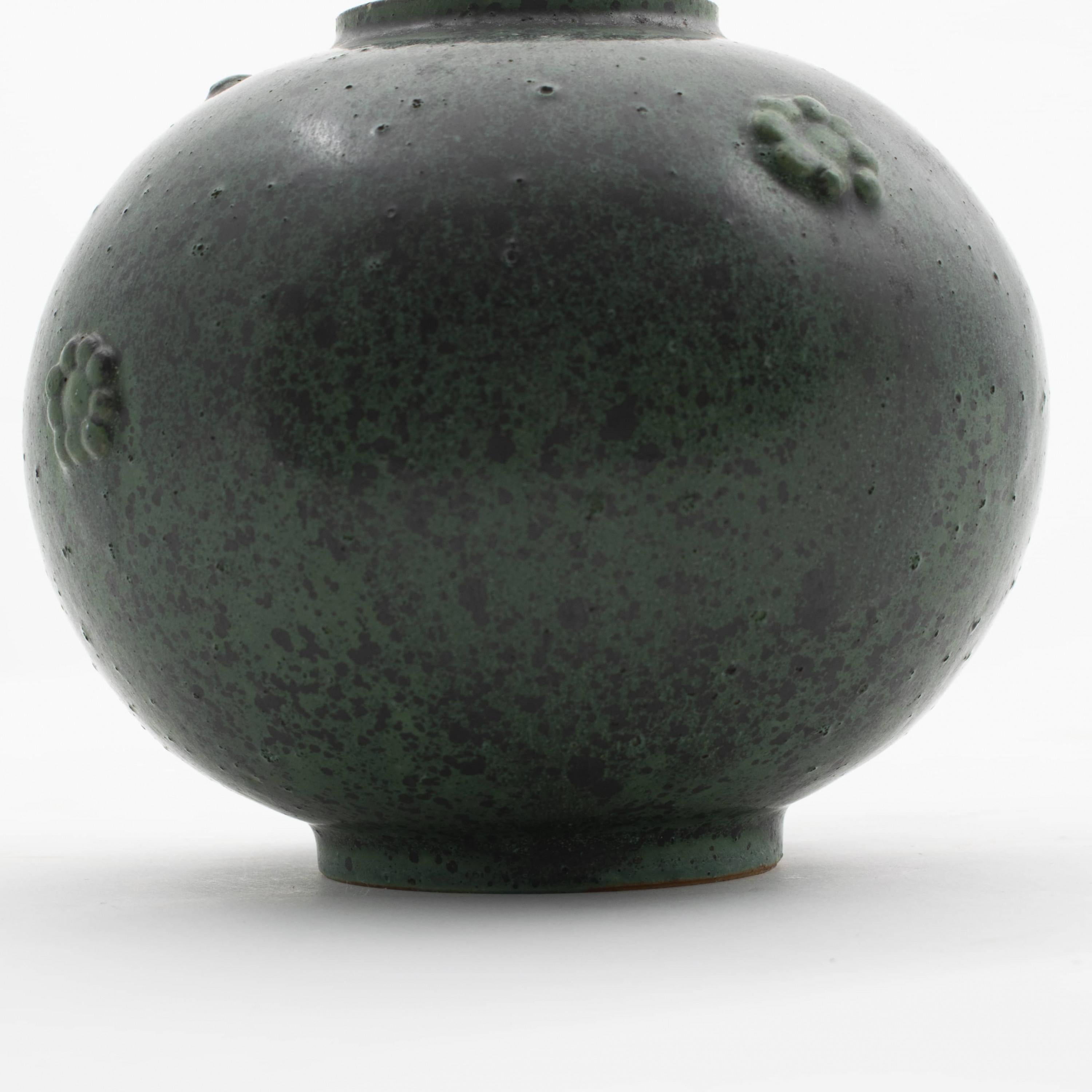 Scandinavian Modern Arne Bang, Round Shaped Stoneware Vase