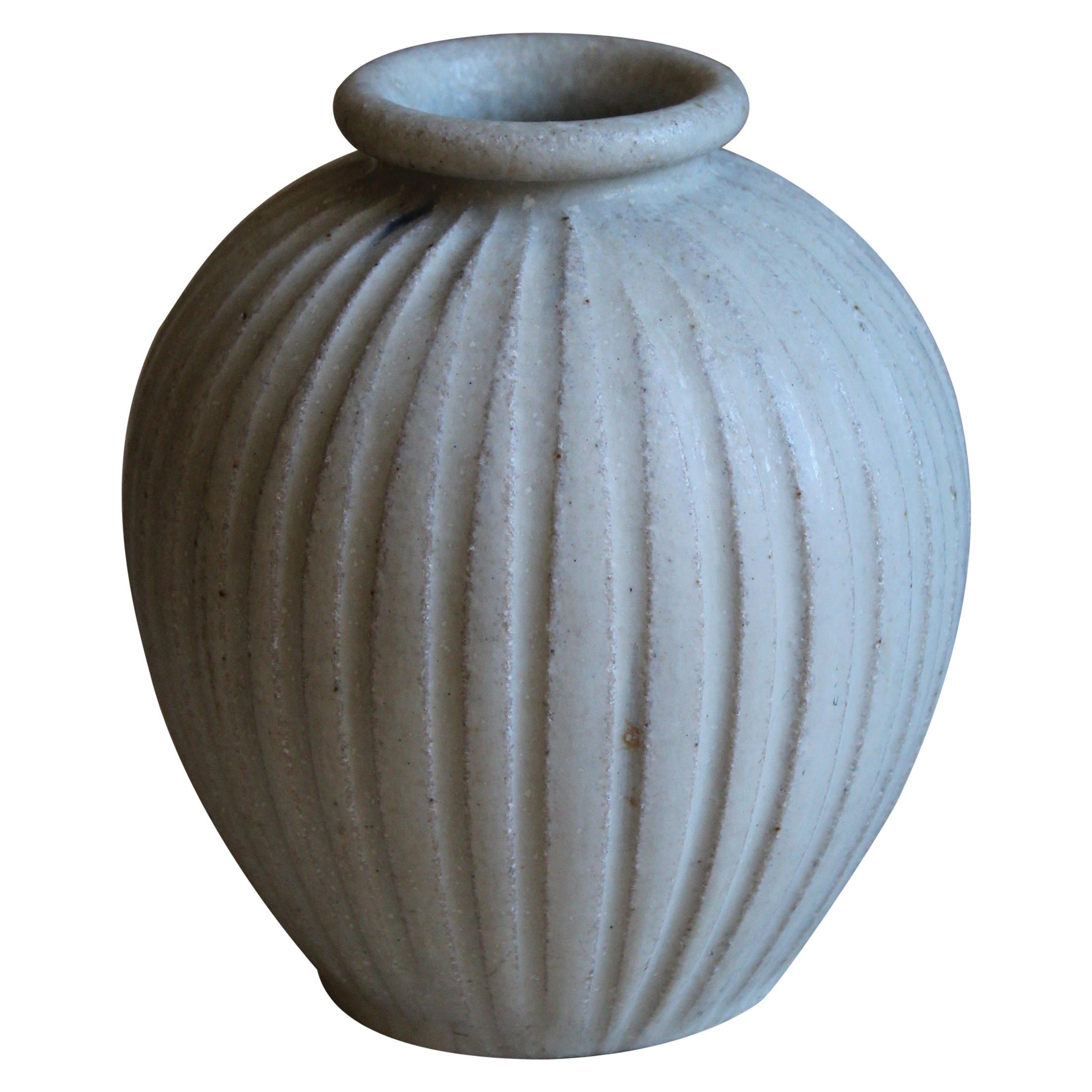 Arne Bang, Small Vase, Grey Glazed Stoneware, Studio, Denmark, c. 1927