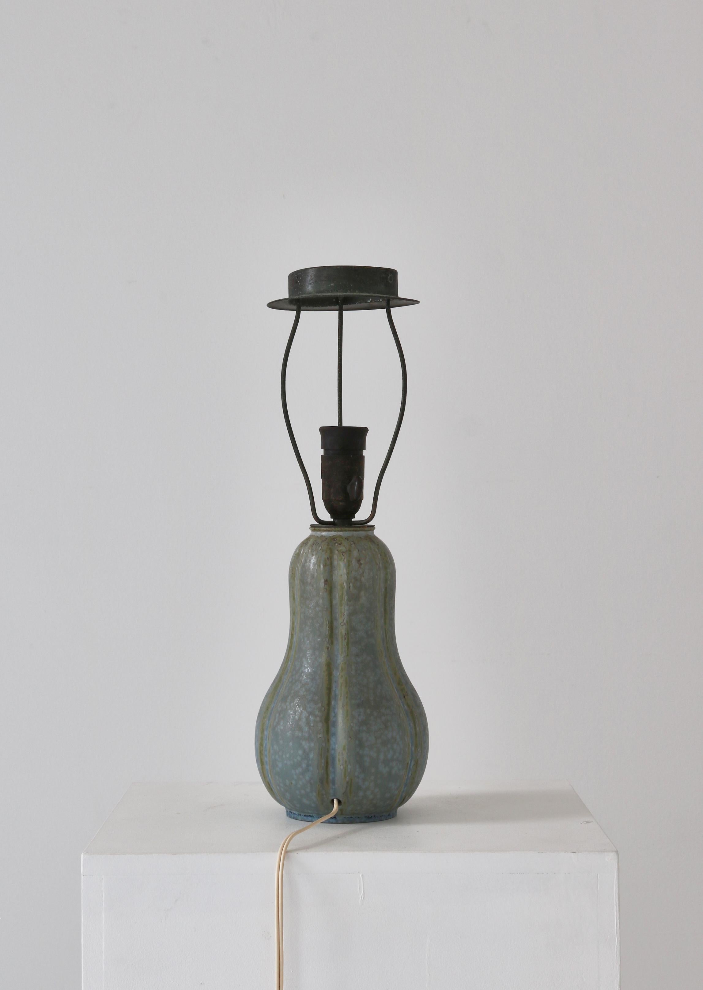 Arne Bang Table Lamp in Stoneware Handmade Own Studio, Denmark, 1930s For Sale 3