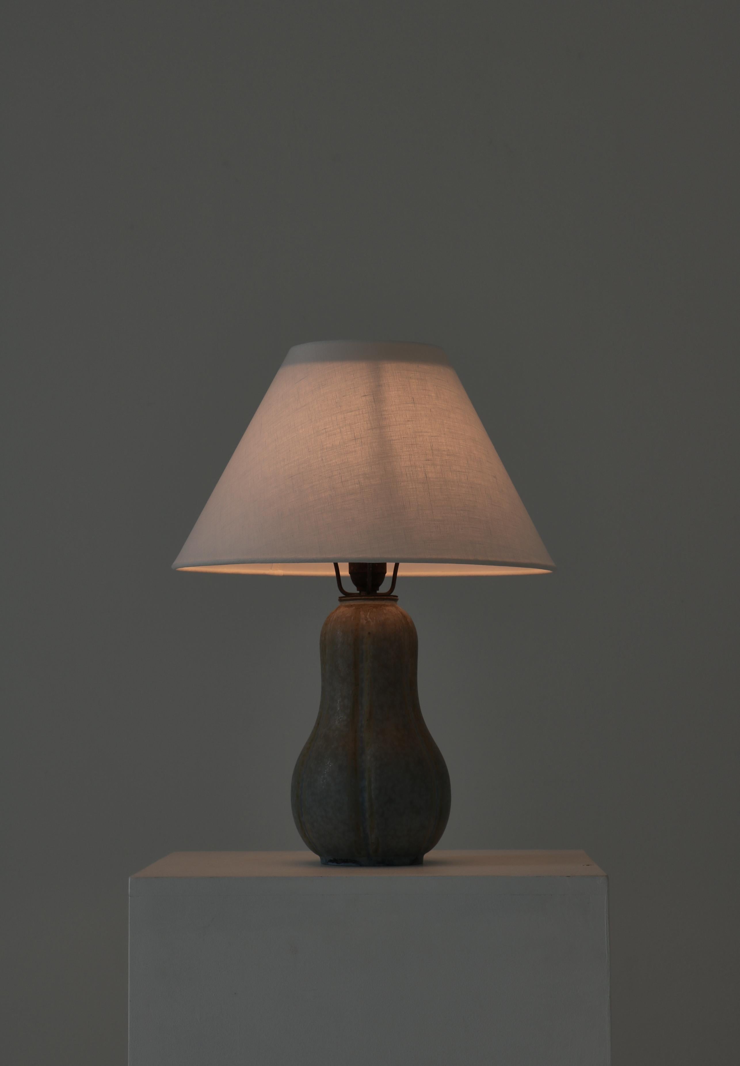 Mid-20th Century Arne Bang Table Lamp in Stoneware Handmade Own Studio, Denmark, 1930s For Sale