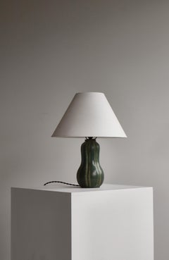 Arne Bang Table Lamp No.49 in Stoneware Handmade Own Studio, Denmark, 1930s