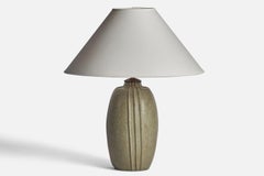 Arne Bang, Table Lamp, Stoneware, Brass, Denmark, 1930s