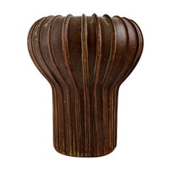 Arne Bang, Trumpet-Shaped Vase of Stoneware, Modelled in Fluted Style