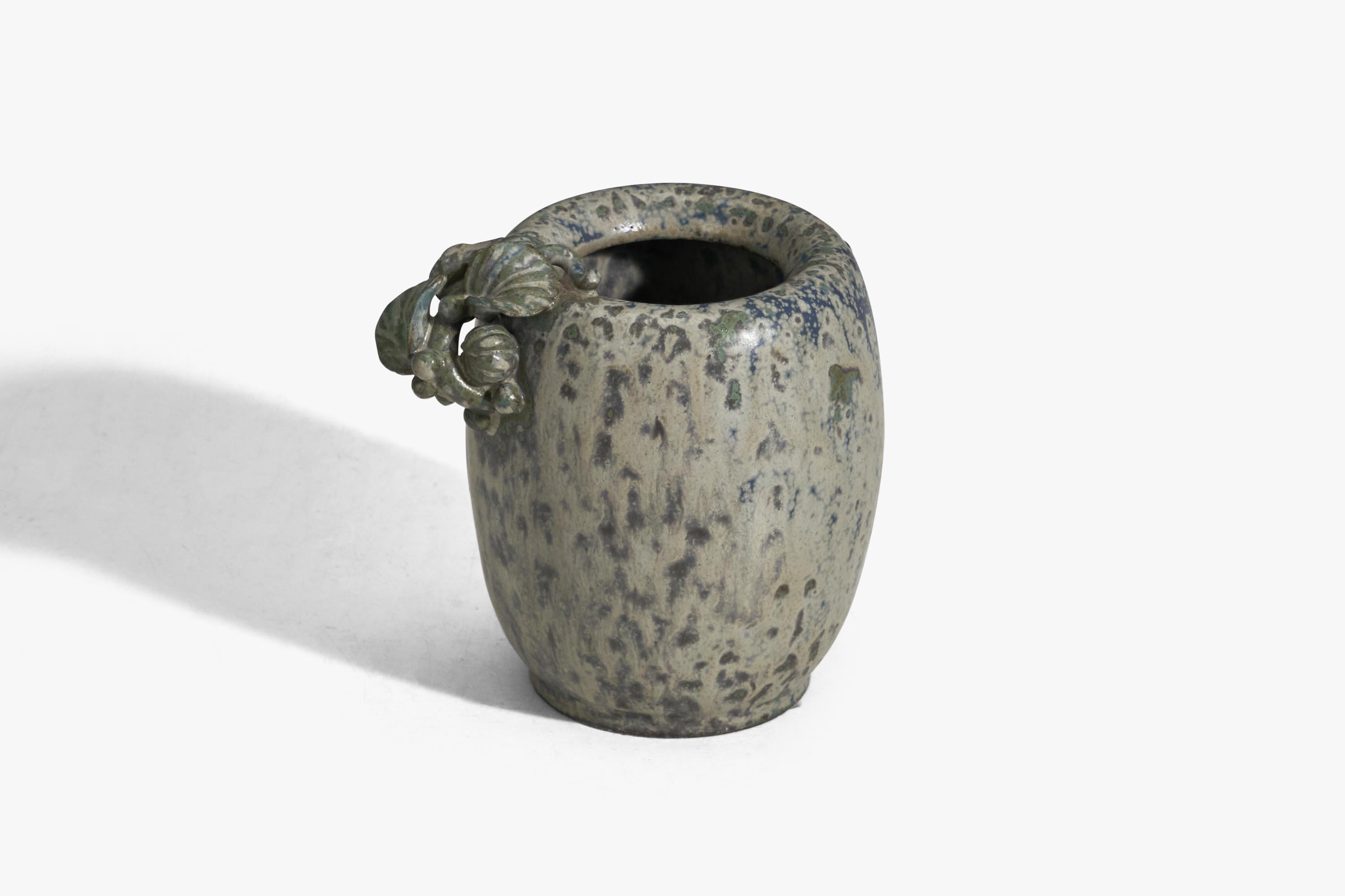 Scandinavian Modern Arne Bang, Vase, Grey Glazed Stoneware, Denmark, 1940s For Sale